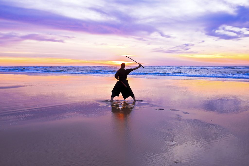 samurai on the beach